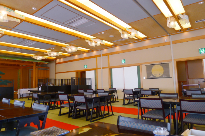 皆生温泉の松月の朝食の食事会場