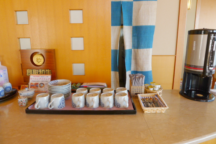 皆生温泉の松月、朝のコーヒーサービス