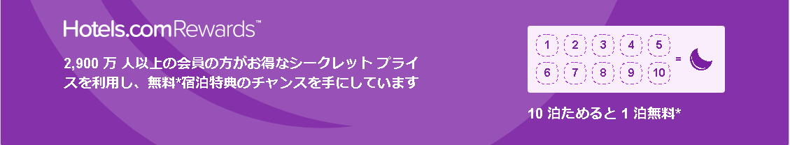 Hotels.comのリワードプログラム