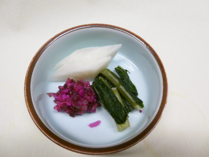 淡路島うめ丸の夕食　香の物