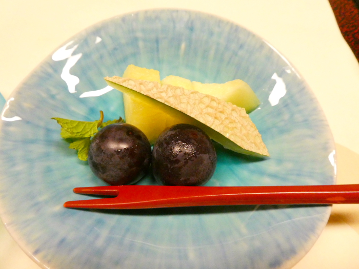 淡路島うめ丸の夕食　フルーツ