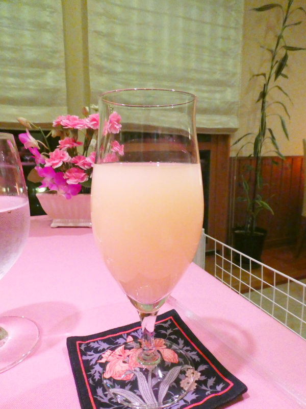 オーベルジュミヨーのドリンク　グレープフルーツジュース