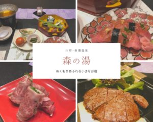 【森の湯】④夕食編＊米沢牛づくし！異なる3種のお料理を堪能！｜山形・赤湯温泉