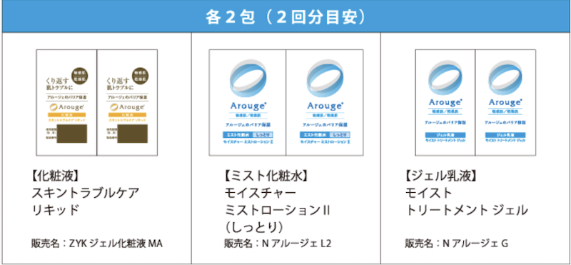 【アルージェ】夏のおすすめ3品 サンプルセットプレゼント概要