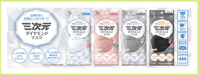 コーワ｜「三次元ダイヤモンドマスク(5枚入り)」現品プレゼント